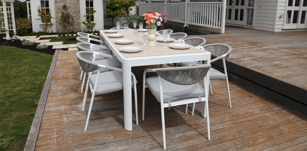 Octavia 11pc Extendable Dining Setting - White