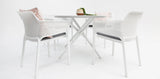 Persia Bailey Armchair Round 5pc Dining Setting - White
