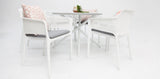Persia Bailey Armchair Round 7pc Dining Setting - White