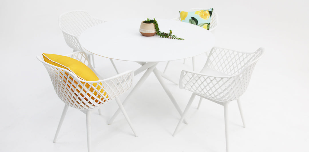 Persia Java Round 5pc Dining Setting - White