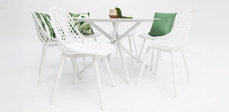 Persia Round 7pc Dining Setting - White