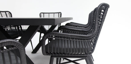 Ravenne Astrid 9pc Dining Setting - Black