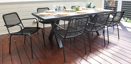 Ravenne Bahamas 9pc Dining Setting - Black