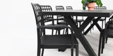 Ravenne Frankie 9pc Armchair Dining Set - Black