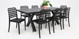 Ravenne Frankie 9pc Armless Dining Set - Black