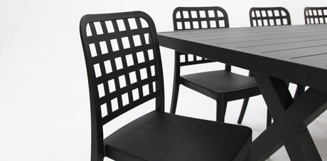 Ravenne Frankie 9pc Armless Dining Set - Black