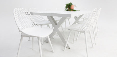 Ravenne Persia 9pc Dining Setting - White