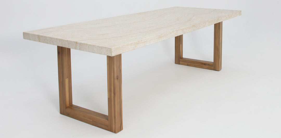 Veltis Albenga 9pc Travertine Dining Setting