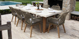 Veltis Albenga 9pc Travertine Dining Setting