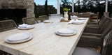 Veltis Albenga 9pc Travertine Dining Setting