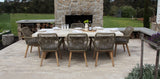Veltis Albenga 9pc Travertine Dining Setting