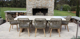 Veltis Albenga 9pc Travertine Dining Setting