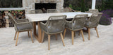 Veltis Albenga 9pc Travertine Dining Setting