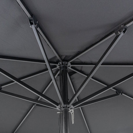 Billy Fresh 3m Midnight Aluminium Umbrella - Black with White Trim