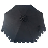 Billy Fresh 3m Midnight Aluminium Umbrella - Black with White Trim