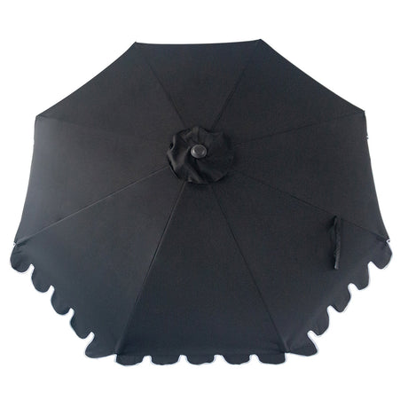 Billy Fresh 3m Midnight Aluminium Umbrella - Black with White Trim