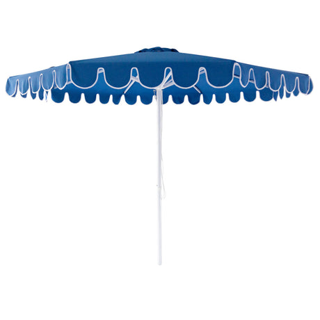 Billy Fresh 3m Nautical Aluminium Umbrella - Blue with White Trim