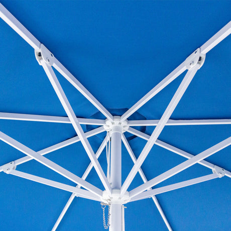 Billy Fresh 3m Nautical Aluminium Umbrella - Blue with White Trim