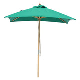 Billy Fresh 2m Bamboo Umbrella - Solid Emerald Green