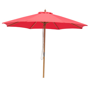 Billy Fresh 3m Bamboo Umbrella - Solid Red