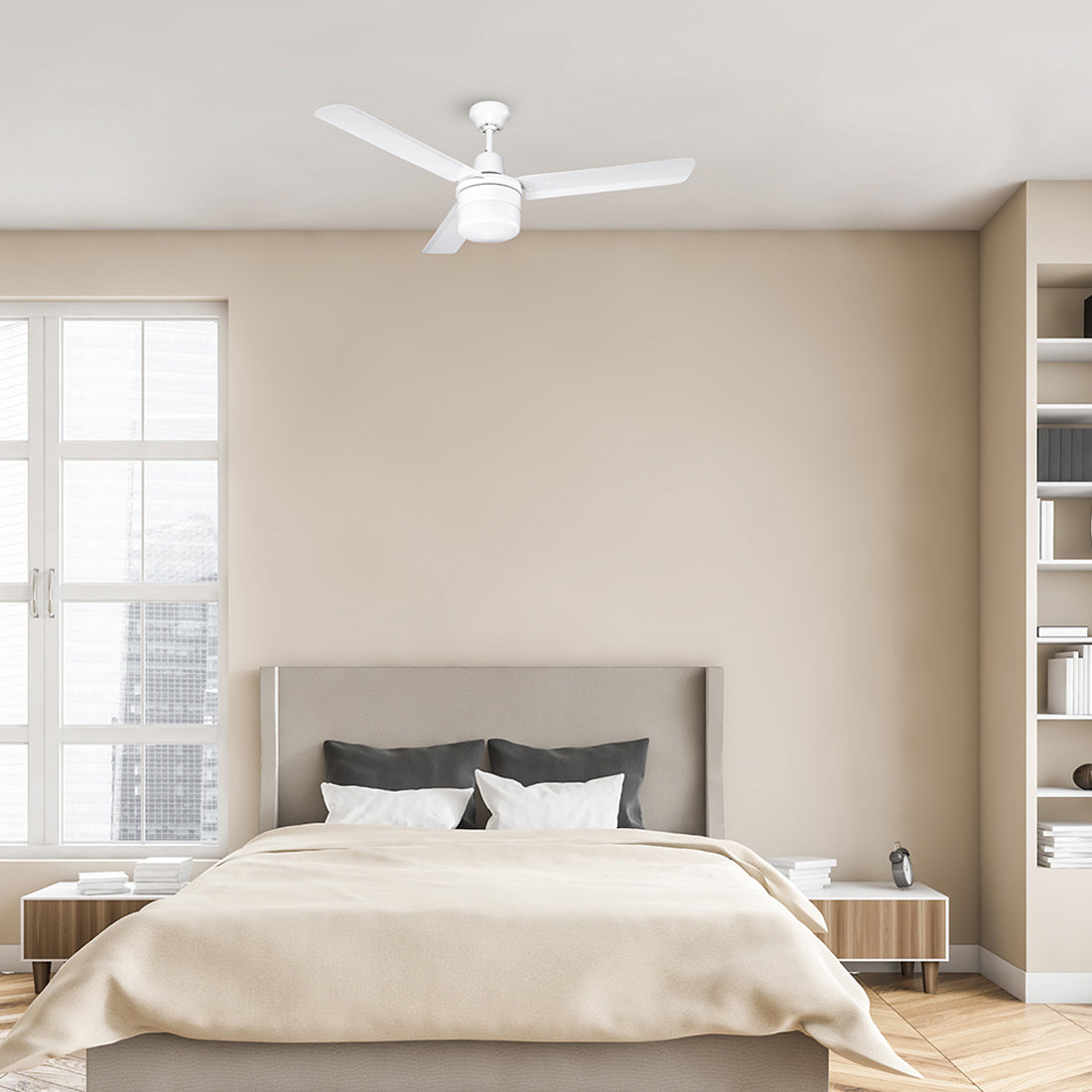 Aeroflow Skyster 122cm 48inch AC Ceiling Fan with Light - White