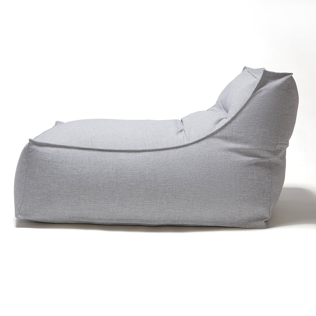 Superior Lounger and Square Pouf Light Grey