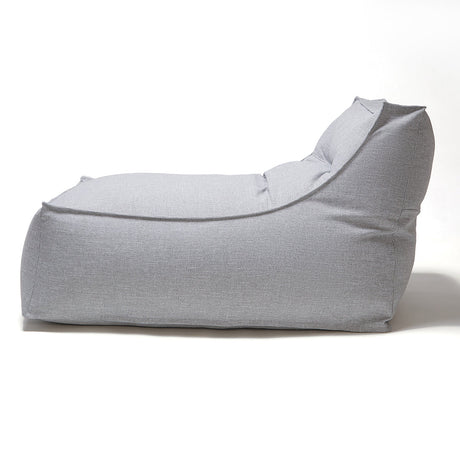 Superior Lounger and Square Pouf Light Grey