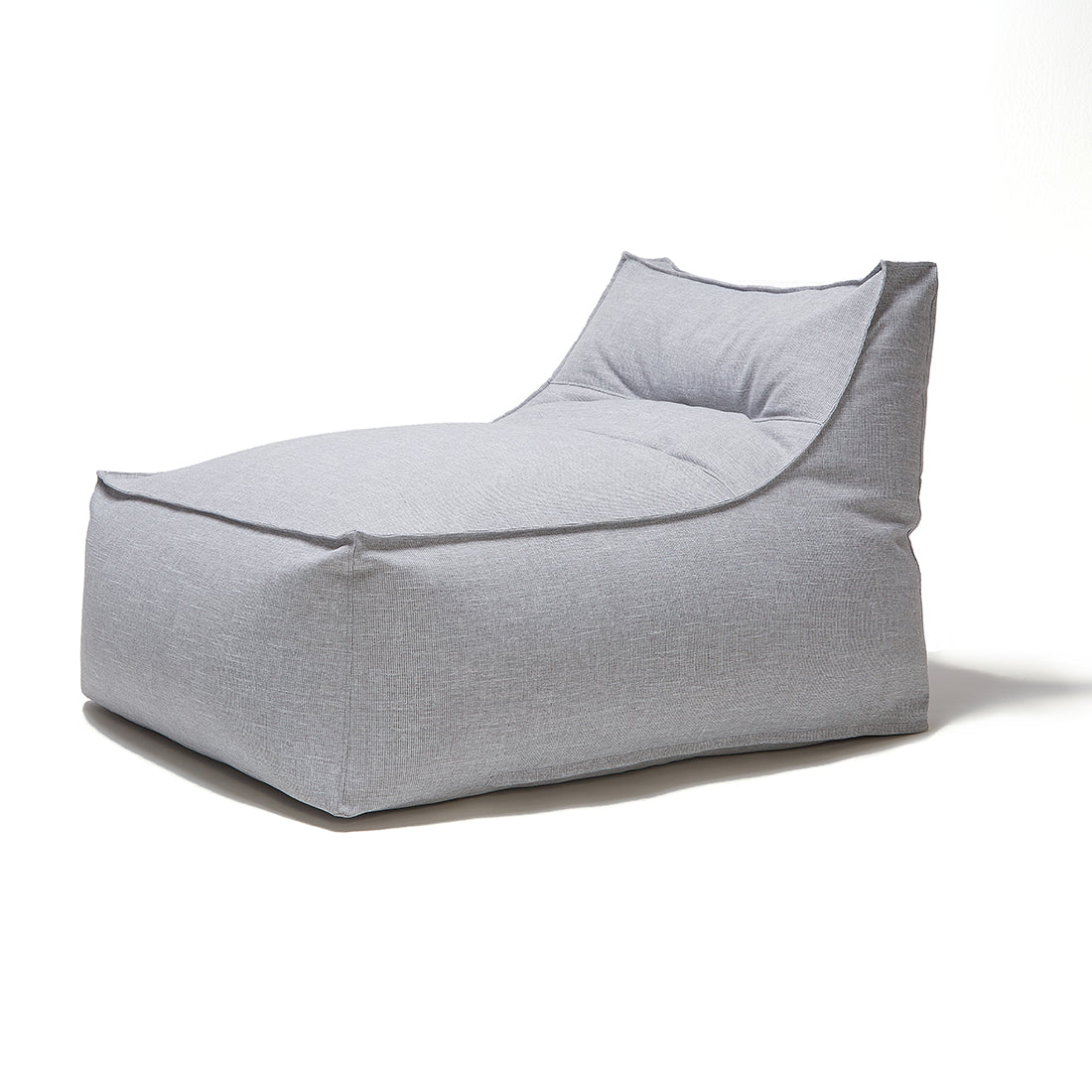 Superior Lounger and Square Pouf Light Grey