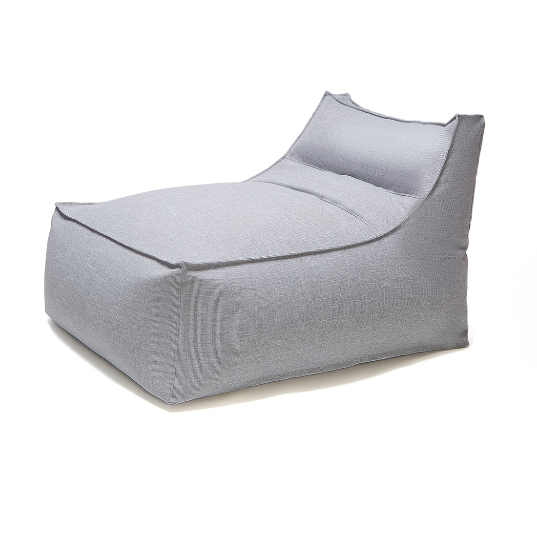 Superior Lounger and Square Pouf Light Grey