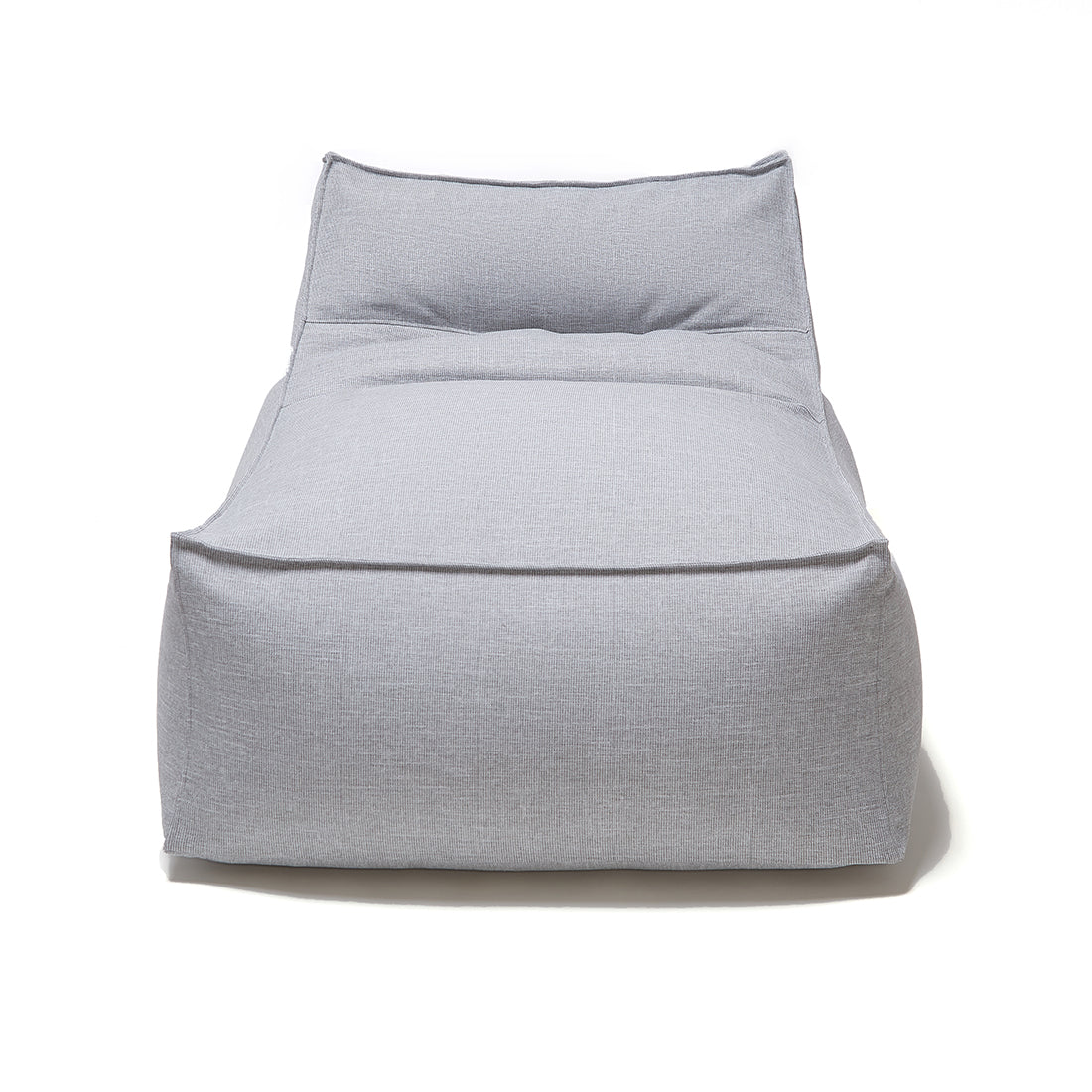 Superior Lounger and Square Pouf Light Grey
