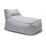 Superior Lounger and Square Pouf Light Grey