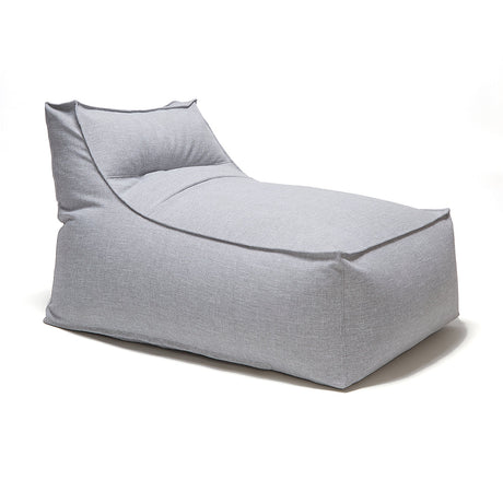 Superior Lounger and Square Pouf Light Grey