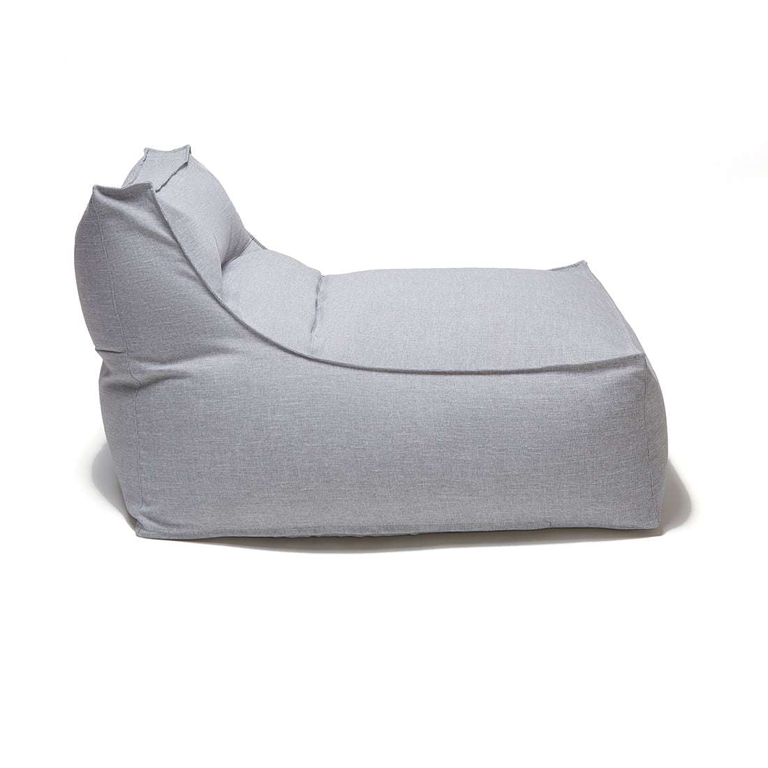 Superior Lounger and Square Pouf Light Grey
