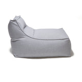 Superior Lounger and Square Pouf Light Grey