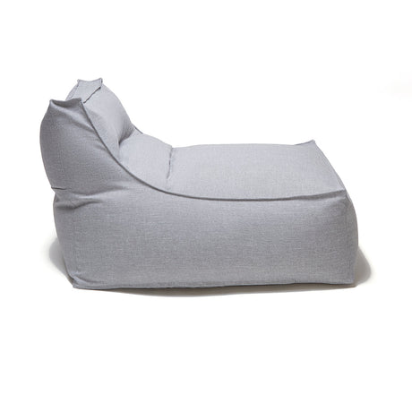 Superior Lounger and Square Pouf Light Grey