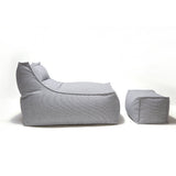 Superior Lounger and Square Pouf Light Grey