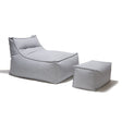 Superior Lounger and Square Pouf Light Grey