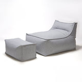 Superior Lounger and Square Pouf Light Grey