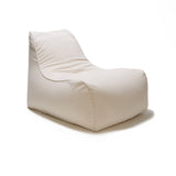 Deluxe Lounger and Round Pouf Beige
