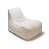 Deluxe Lounger and Round Pouf Beige