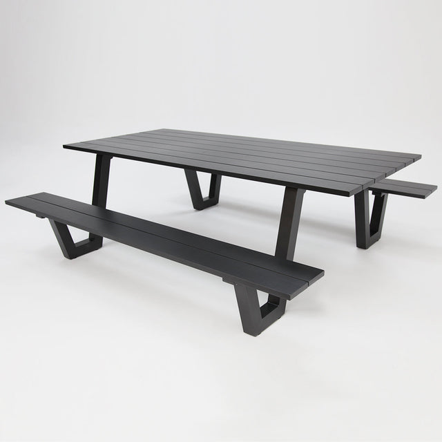 Addison Table and Bench Setting - Anthracite