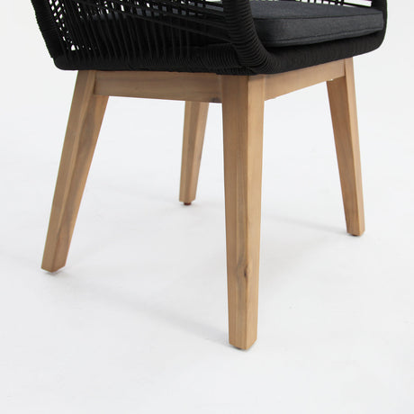 Ravenne Albenga 7pc Dining and Bench Setting - Black