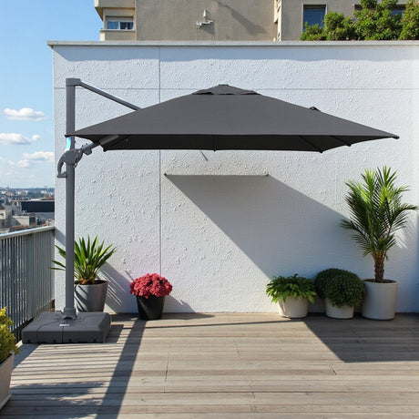 Amalfi 3x3m Cantilever Umbrella with Water Base - Dark Grey