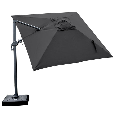 Amalfi 3x3m Cantilever Umbrella with Water Base - Dark Grey