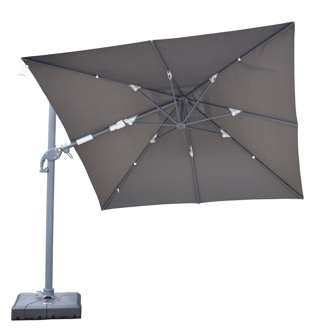 Amalfi 3x3m Cantilever Umbrella with Water Base - Dark Grey