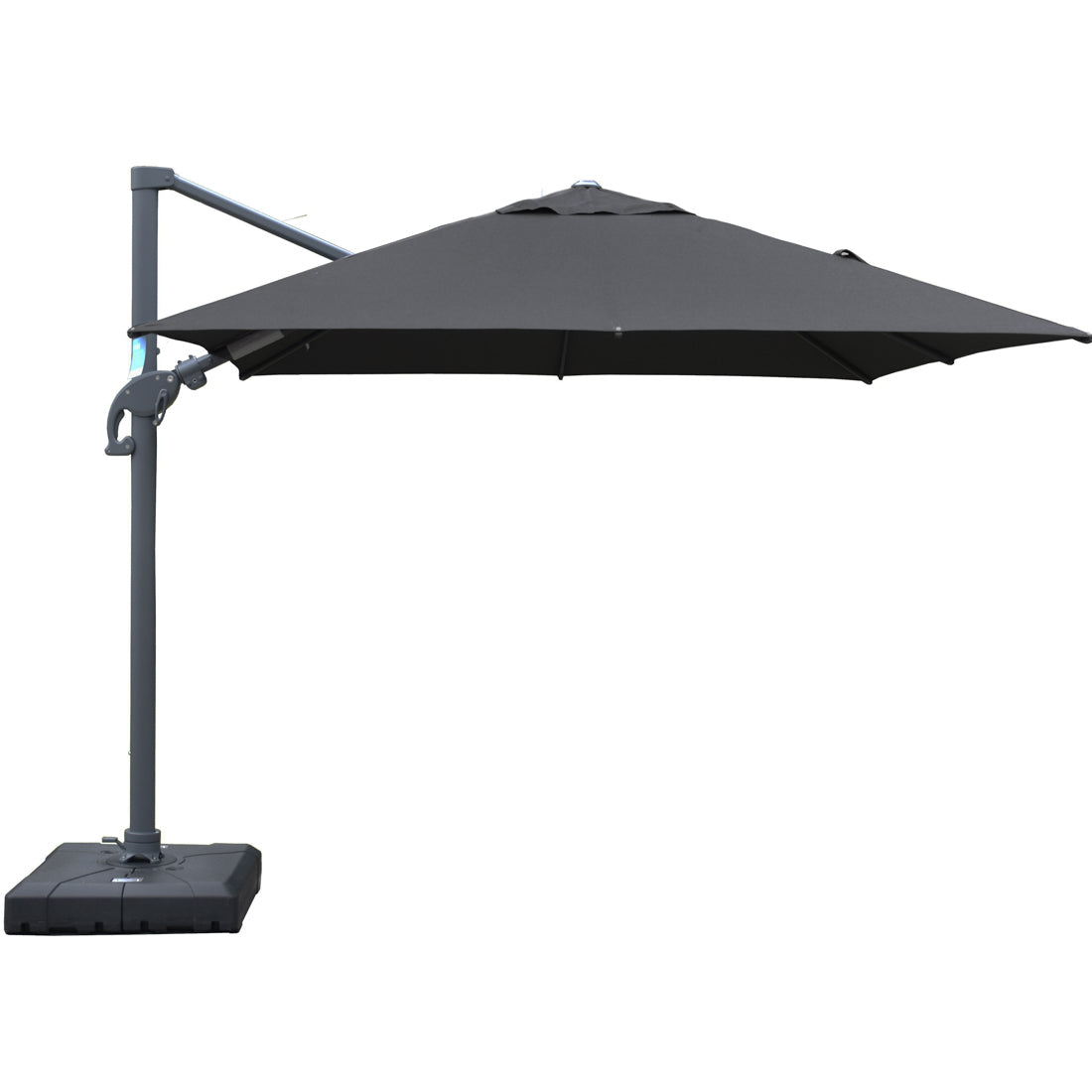 Amalfi 3x3m Cantilever Umbrella with Water Base - Dark Grey