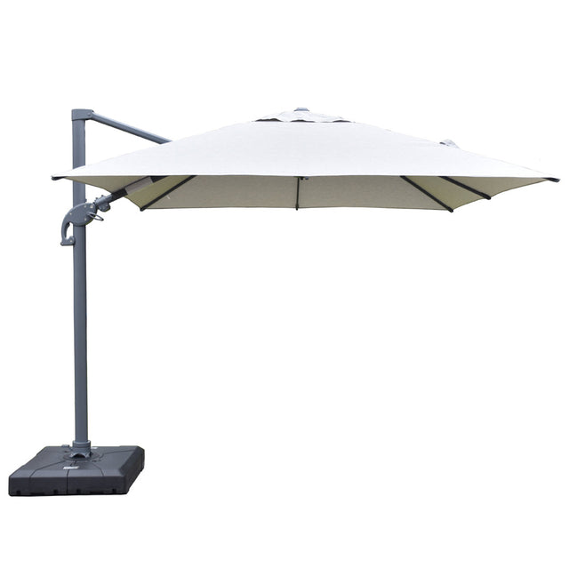 Amalfi 3x3m Cantilever Umbrella with Water Base - Light Grey