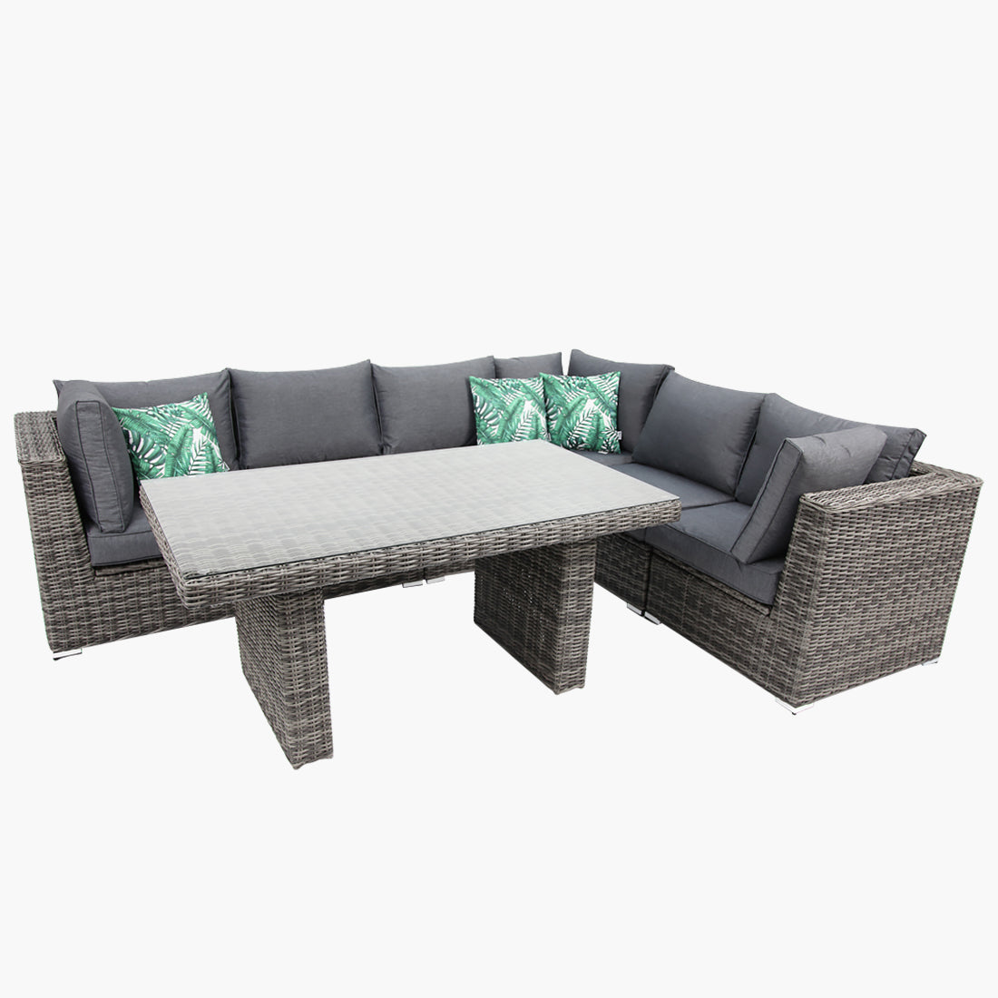 Amani 7pc Storage Lounge w/ Dining Table - Grey
