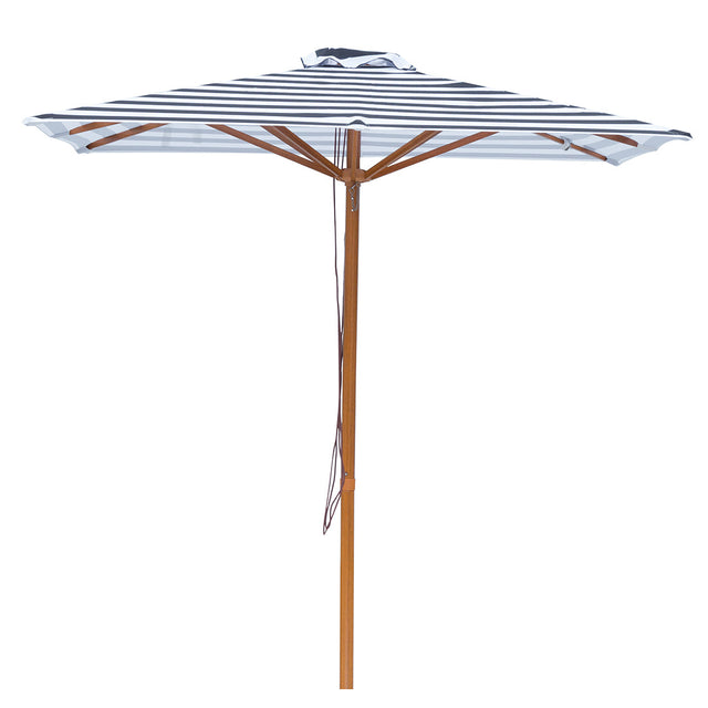 Billy Fresh 2m Timber-Look Aluminium Aruba Umbrella - Black