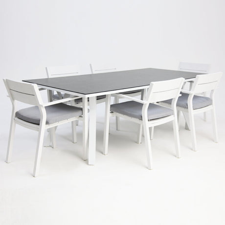 Athena Dallas 7pc Dining Setting - White
